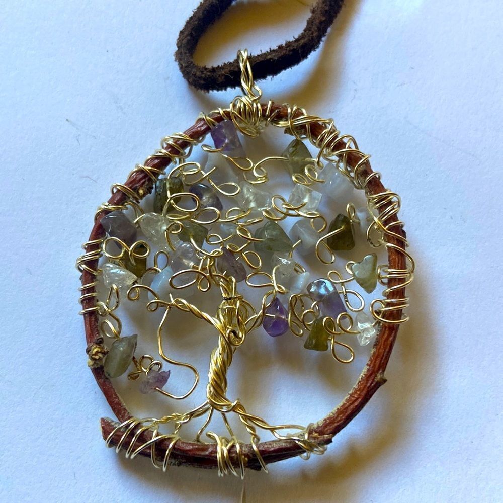 Handmade tree of life moonstone pendant